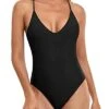 Women's Cross Back Swimwear Sexy One Piece Swimsuits-Black