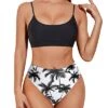 Sporty Scoop Neck Bikini Women's Two Piece High Waisted Swimsuits