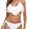 Cross Back Two Piece Bathing Suit For Women Flounce Bikini Set