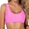 Push Up Sports Bra Bikini Top For Women's Beachwear-Light Pink