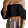 Removable Padded Two Piece Swimsuit For Women High Waisted Bottoms-Black Tribal