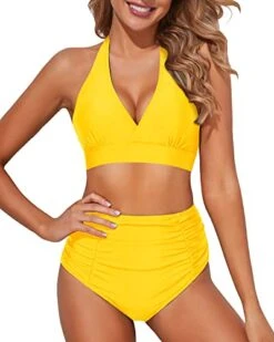 Stylish Two Piece Bikini Set For Women 2 Piece Bikini Bathing Suits-Neon Yellow