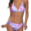 Removable Push Up Enhancement Padding 2 Piece Bikini Sets-Color Tie Dye