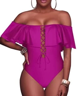 Off-The-Shoulder Strapless Swimwear For Girls-Hot Pink