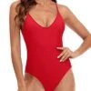 Women's Flattering Black Swimsuits Sexy One Piece Swimsuits-Red