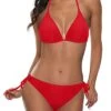 2 Piece Boho Style Cheeky Triangle Bikini Bathing Suit-Red