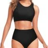 Fashionable Two Piece Bikini Set Bottom For Teen Girls-Black