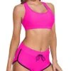 Women Summer Beach Swimming Pool Honeymoon Bikini-Pink Black