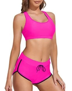 Women Summer Beach Swimming Pool Honeymoon Bikini-Pink Black