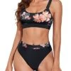 Women's Two Piece Bathing Suits Tummy Control Blouson Tankini Swimsuits