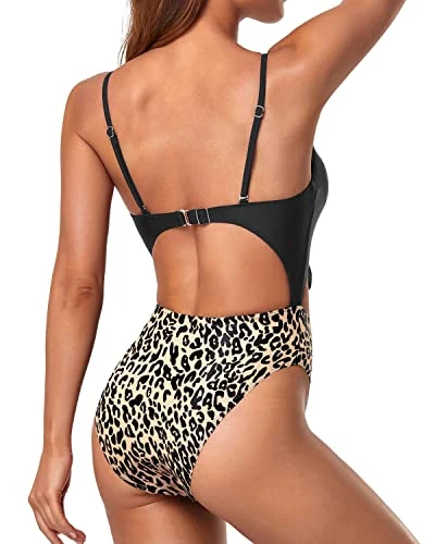 Sexy Cutout One Piece Swimsuit For Women High Cut Monokini Bathing Suit - Image 2