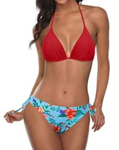 Stylish Triangle Bikini Women's Padded Halter Two Piece Bathing Suit