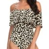 Adjustable Strap Vintage One Piece Swimwear-Leopard