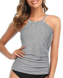 High Neck Bathing Suit Top For Women Tummy Control Tankini Top